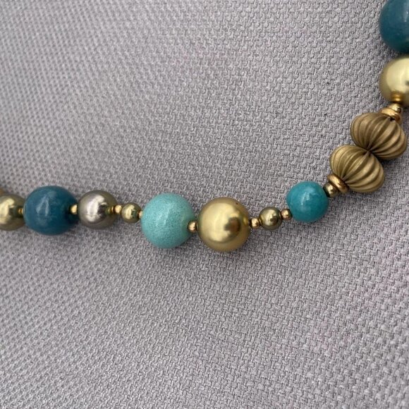 Designed by Paula Ball Beaded Necklace Multicolor Spring Ring Closure 21 Inch - Picture 4 of 6